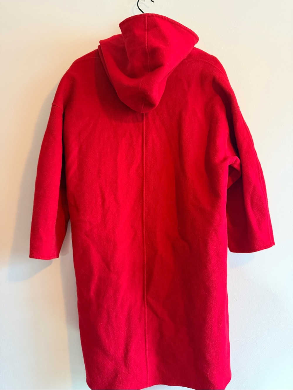 JNBY Denmark Red Hooded Wool Blend Coat S Oversized Minimalist Avant-Garde Luxur - Picture 8 of 9